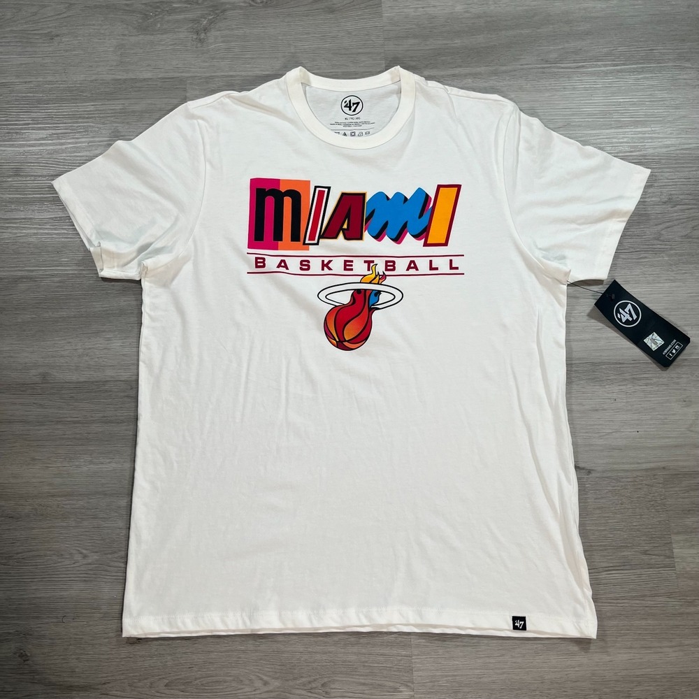 47' Miami Heat Shirt Mens Extra Large White Red Blue Orange NBA Basketball